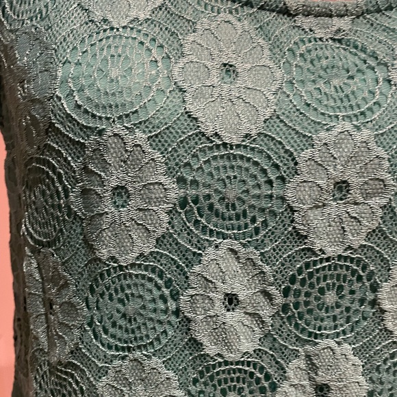 Vintage 90’s retro mint green crocheted sleeveless blouse with lining. - Picture 4 of 7